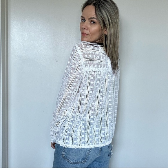 Sezane Madeleine Lace Blouse White - Picture 8 of 16